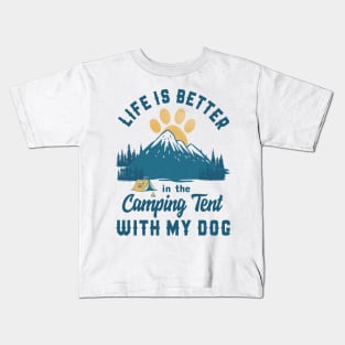 Camping With Dog Kids T-Shirt